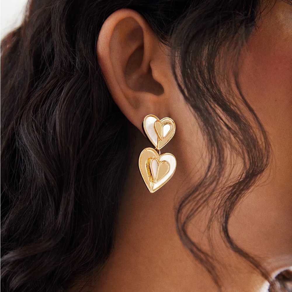 Baublebar Vanessa Double Heart Earrings